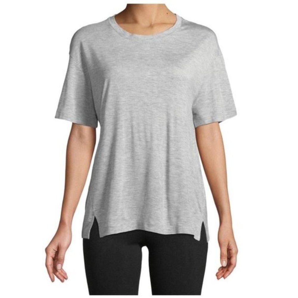 VINCE Short Sleeve Drapey Crew Tee Heather Grey